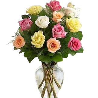 15 multi-colored roses | Flower Delivery Gorno-Altaysk