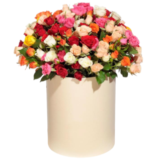 Mixed roses in a hatbox | Flower Delivery Gorno-Altaysk